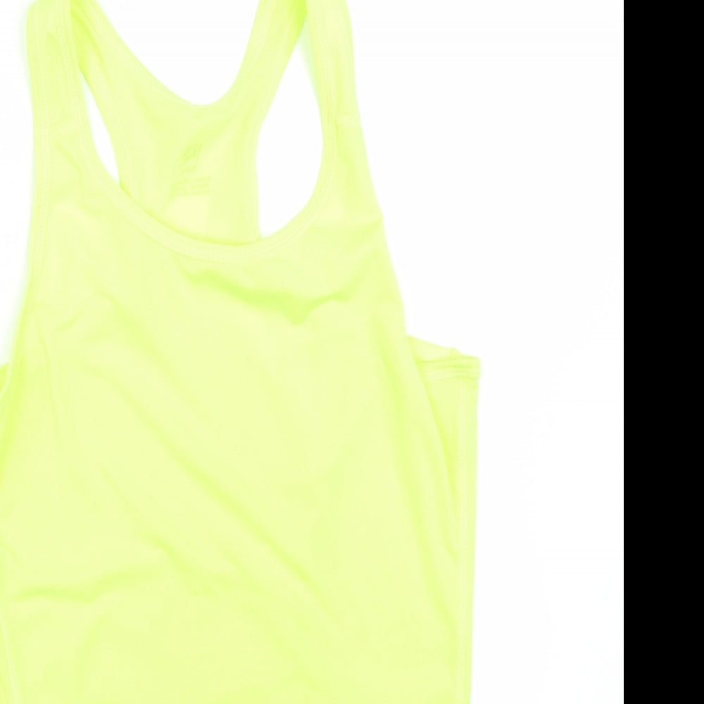 H&M Girls Yellow   Basic Tank Size 11 Years  - High Visability