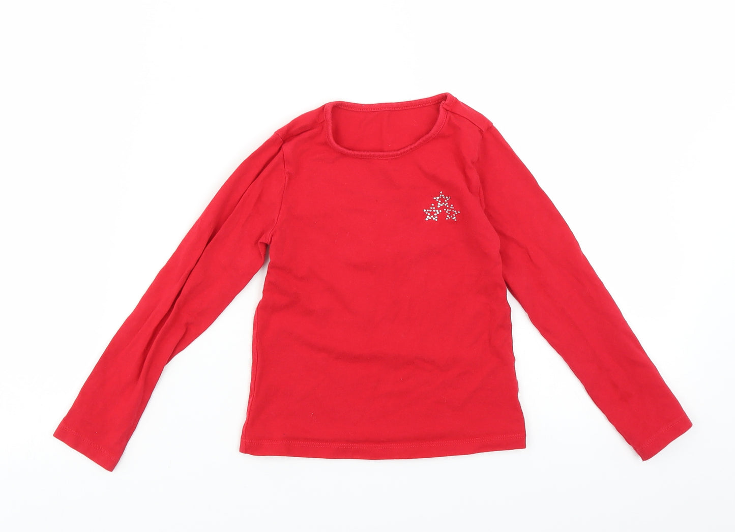 St. Berrard Girls Red   Basic T-Shirt Size 5 Years