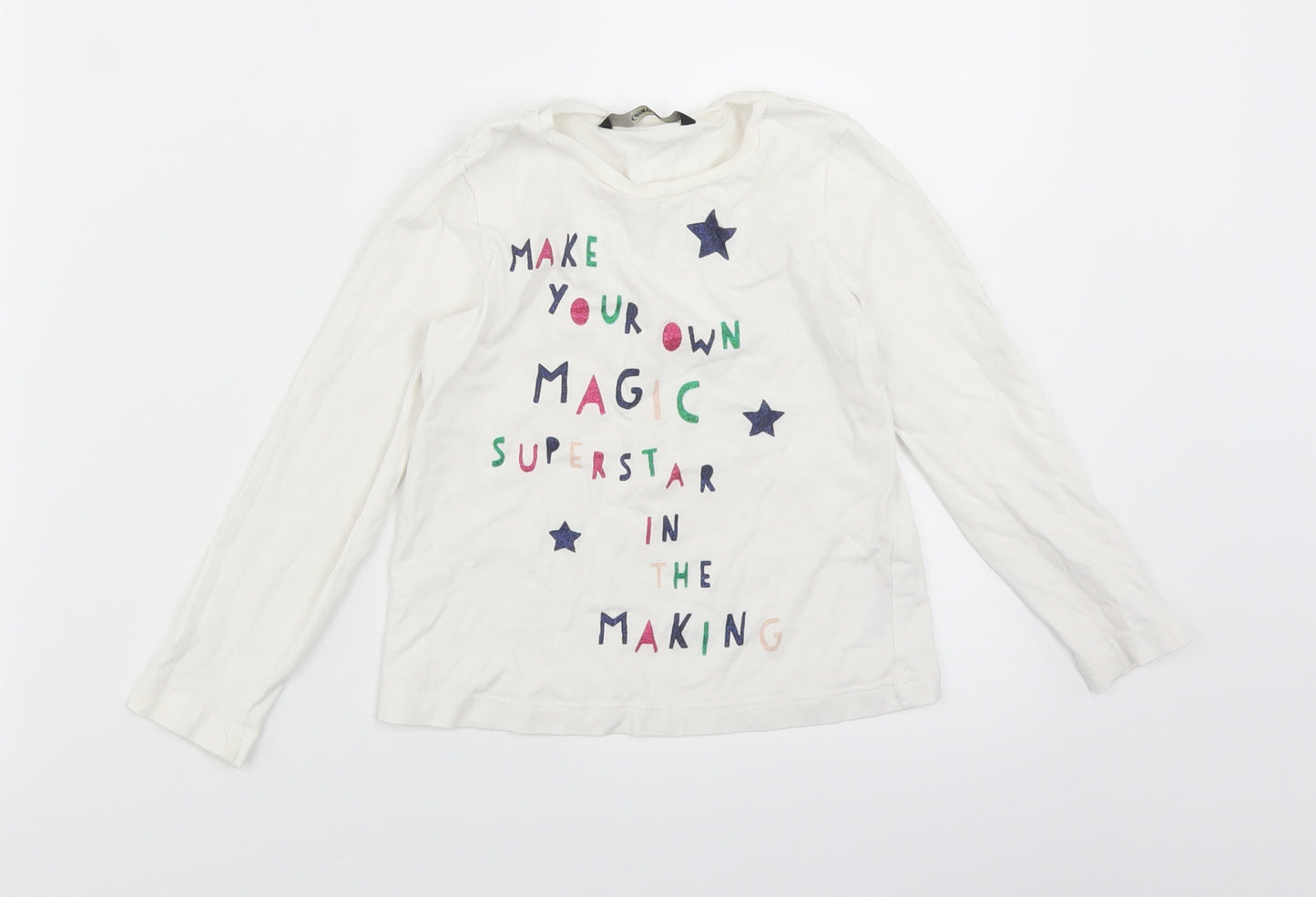 George Girls White   Basic T-Shirt Size 4-5 Years