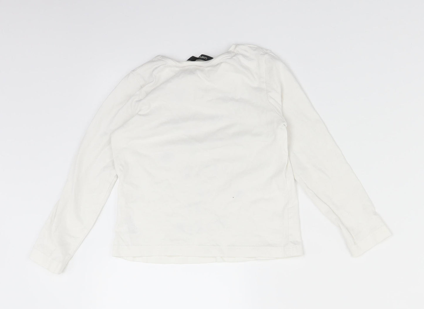 George Girls White   Basic T-Shirt Size 4-5 Years