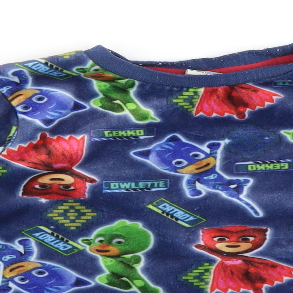 Matalan Boys Blue Polka Dot   Pyjama Top Size 5 Years  - pj masks