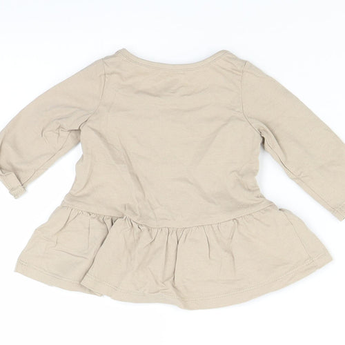 H&M Girls Brown   Basic T-Shirt Size 0-3 Months
