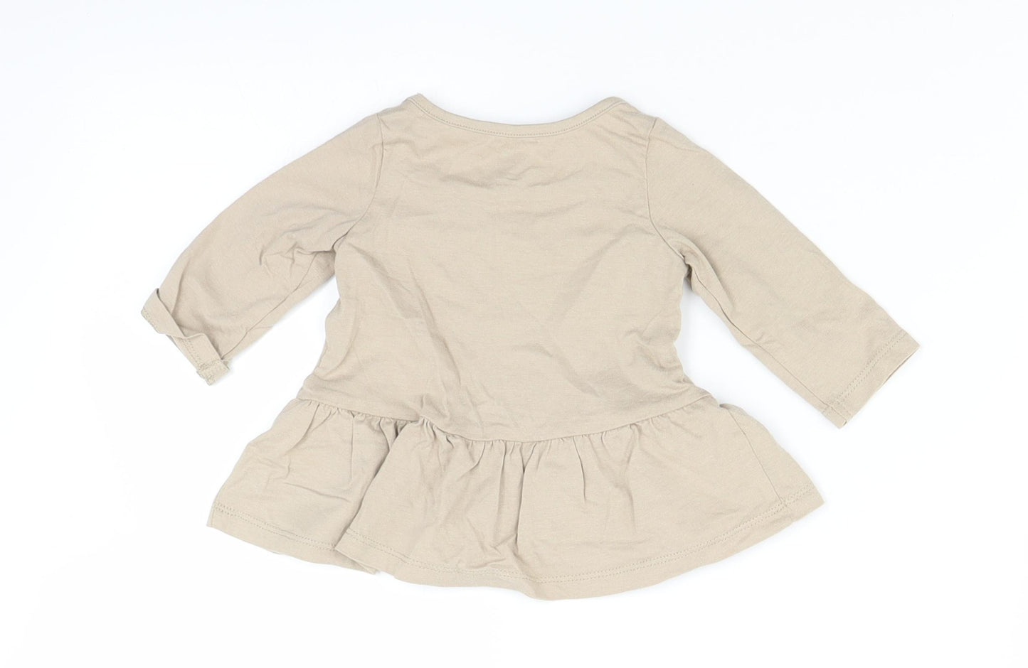 H&M Girls Brown   Basic T-Shirt Size 0-3 Months