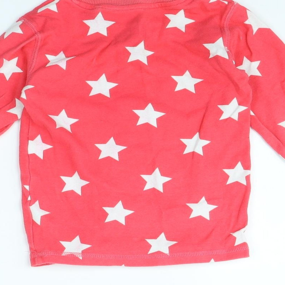 NEXT Girls Pink Spotted  Pullover Jumper Size 4 Years  - Star pattern