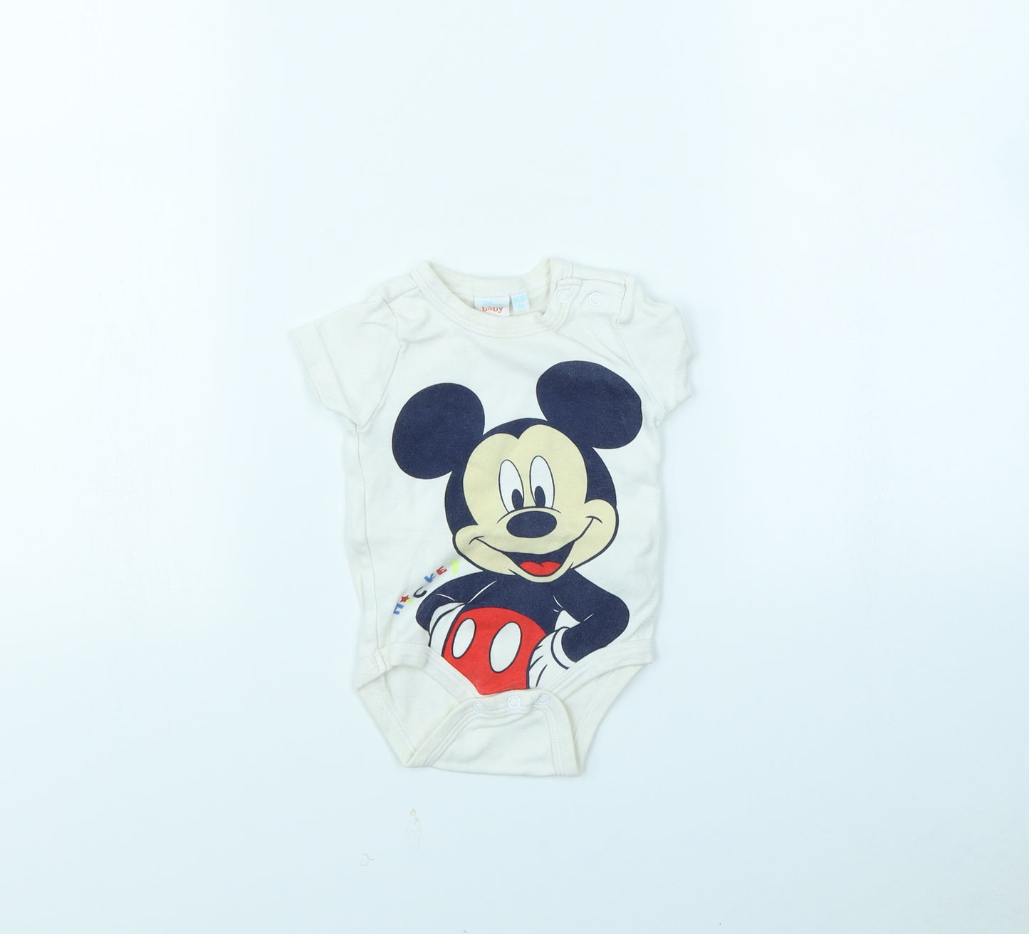 Disney Baby White   Babygrow One-Piece Size 9-12 Months  - Mickey Mouse