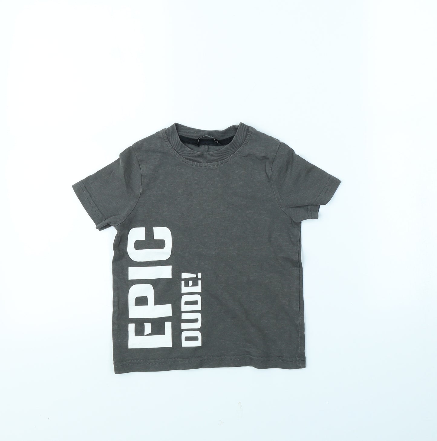 George Girls Grey   Basic T-Shirt Size 2 Years