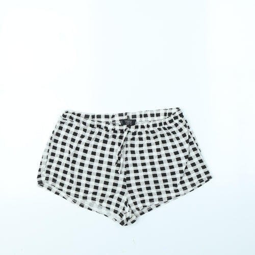Girls On Film Womens Black Herringbone  Cut-Off Shorts Size 12