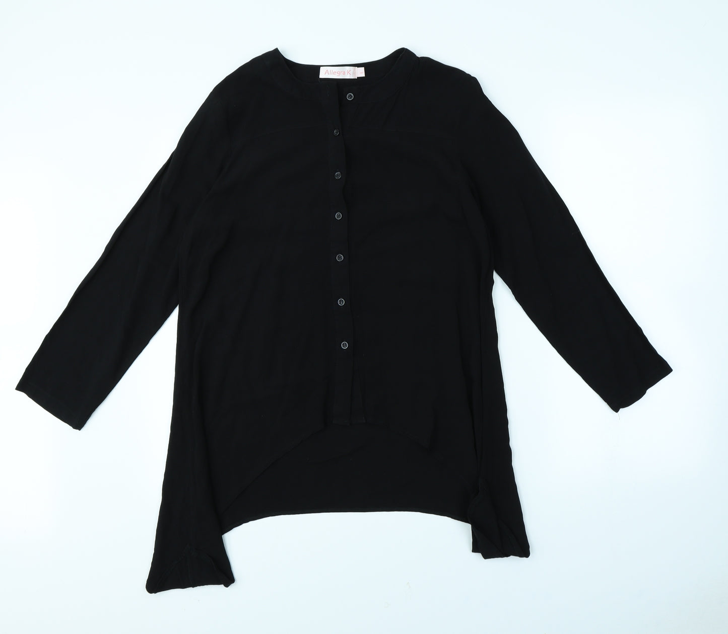 Allegra K Womens Black   Basic Button-Up Size L