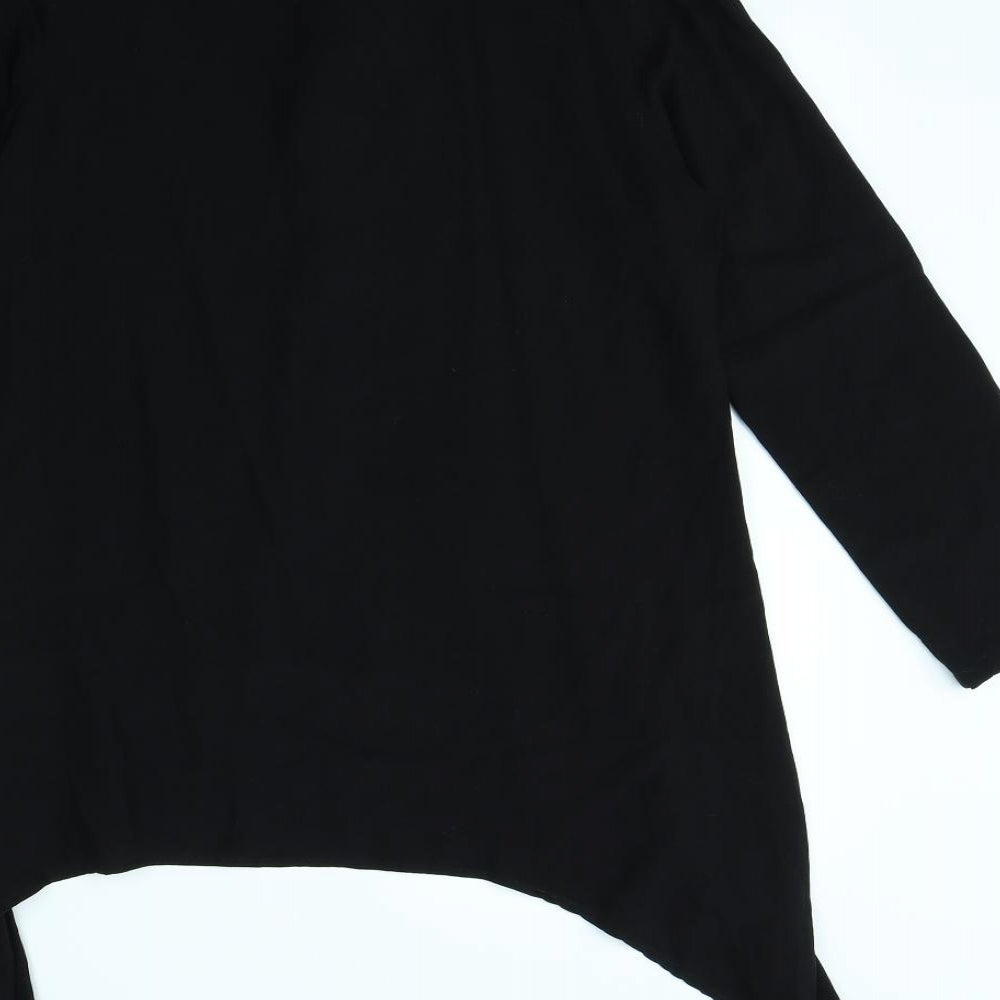 Allegra K Womens Black   Basic Button-Up Size L