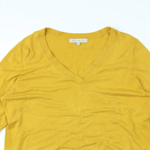 Nutmeg Womens Yellow   Pullover Jumper Size 12
