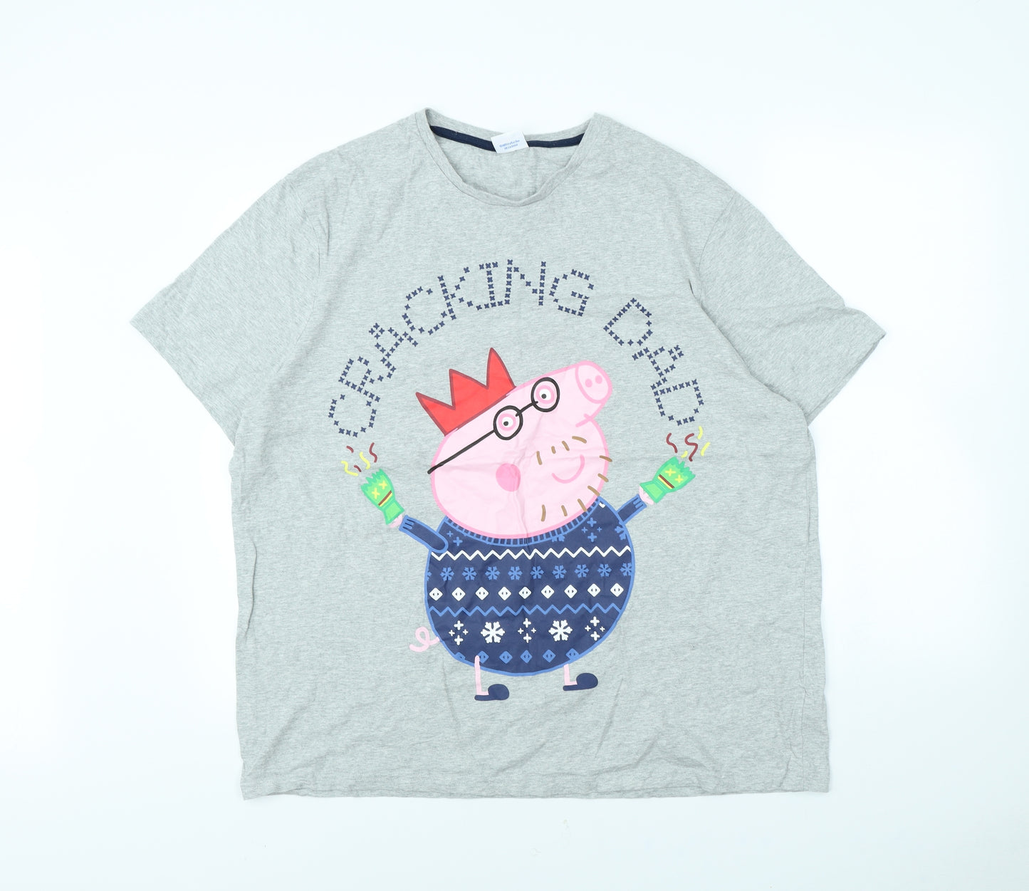 Preworn Mens Grey    T-Shirt Size 2XL  - Peppa Pig