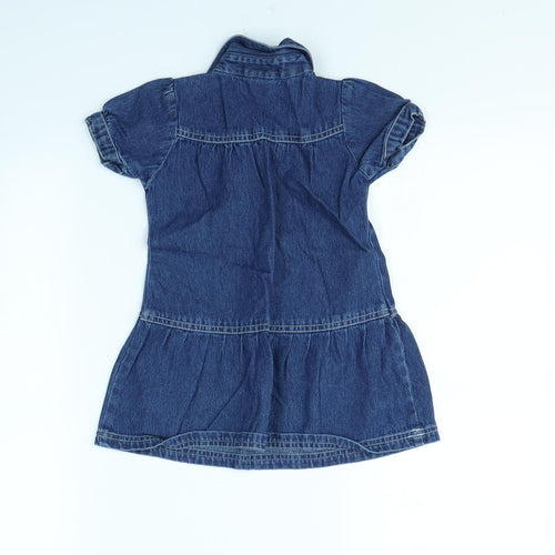 Tiny Ted Girls Blue   Pinafore/Dungaree Dress  Size 12 Months