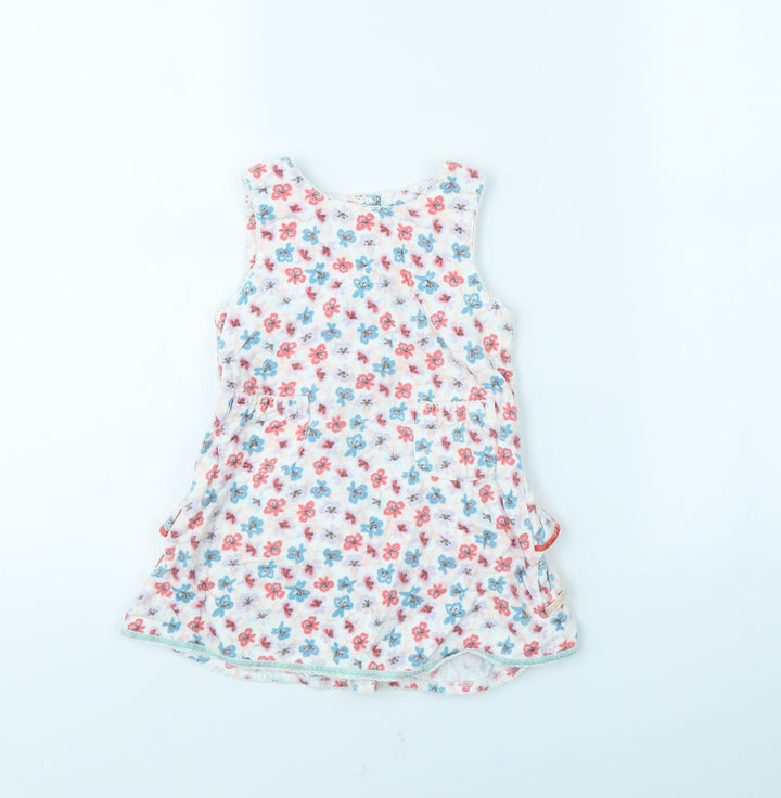John Lewis Girls White Floral Fit & Flare Size 12 Months