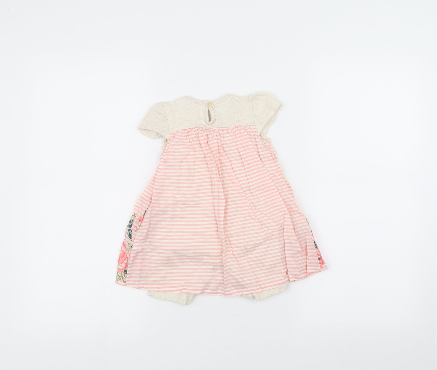 George Girls Pink Striped  A-Line  Size 9-12 Months