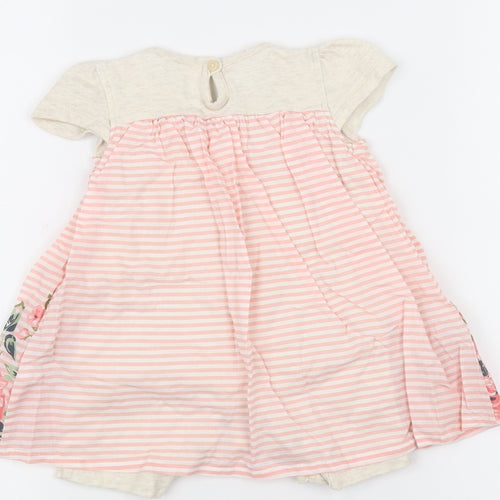 George Girls Pink Striped  A-Line  Size 9-12 Months