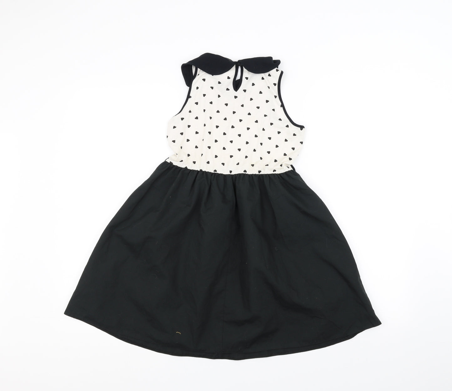 George Girls Black Polka Dot  A-Line  Size 10-11 Years