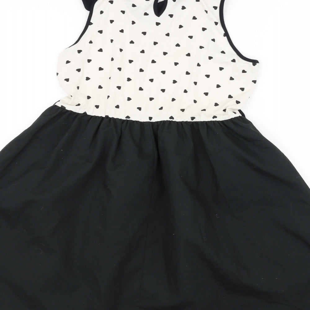 George Girls Black Polka Dot  A-Line  Size 10-11 Years