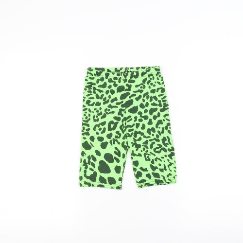 Preworn Girls Green Animal Print  Sweatpants Trousers Size 7-8 Years