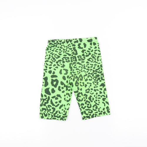 Preworn Girls Green Animal Print  Sweatpants Trousers Size 7-8 Years