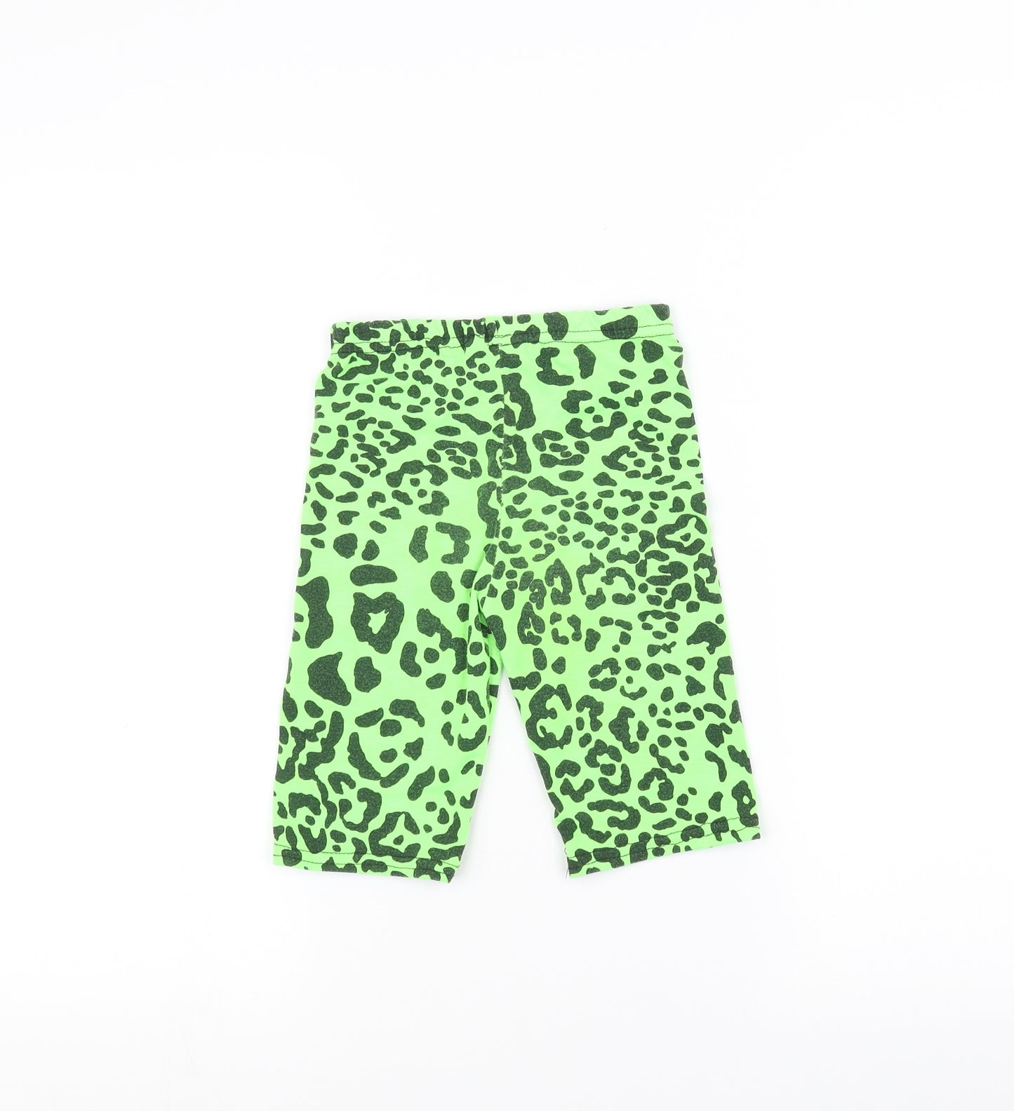 Preworn Girls Green Animal Print  Sweatpants Trousers Size 7-8 Years