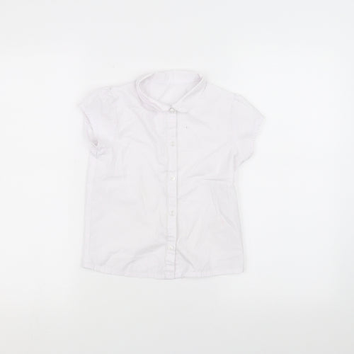 George Girls White   Basic Button-Up Size 6-7 Years
