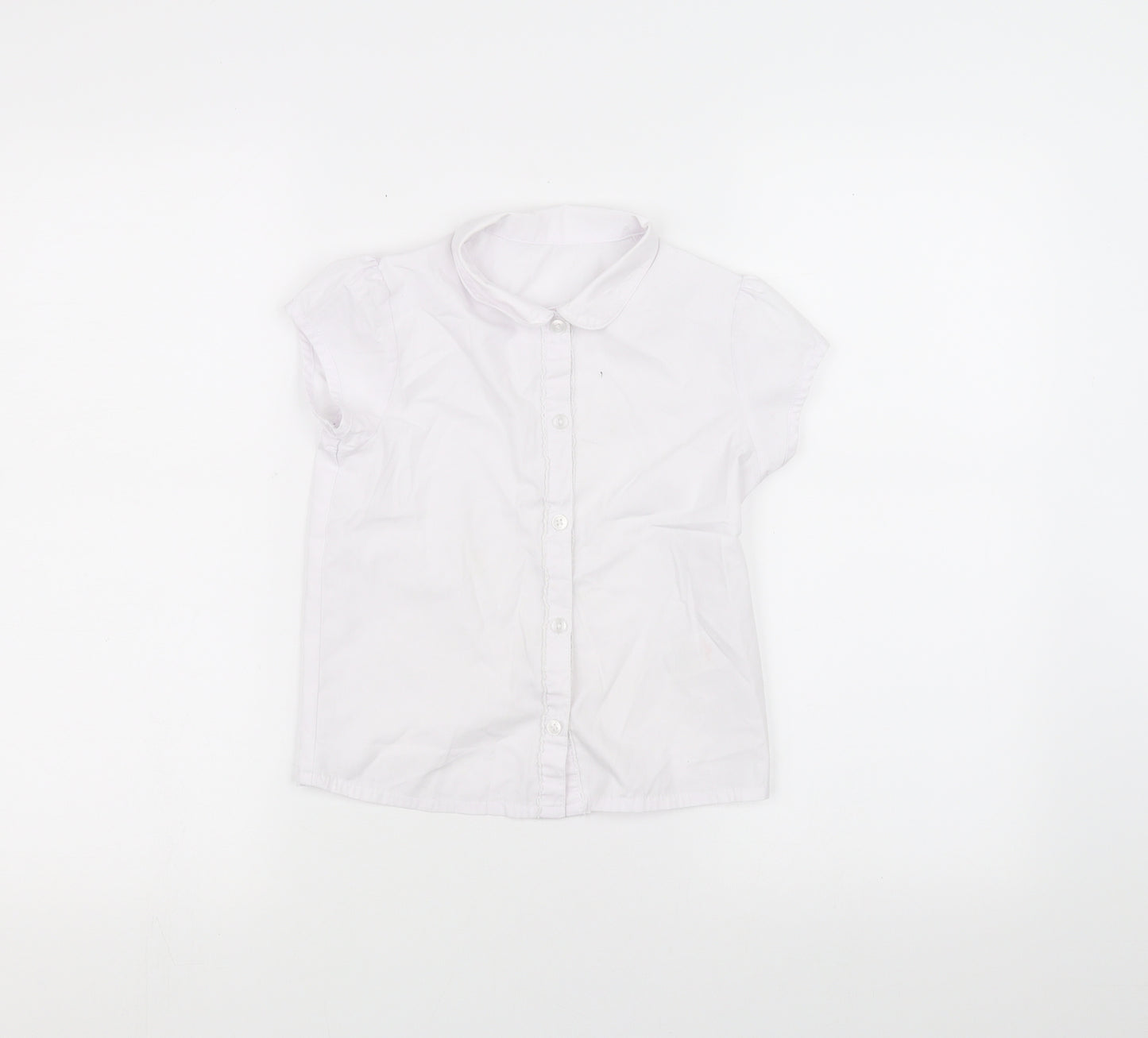 George Girls White   Basic Button-Up Size 6-7 Years