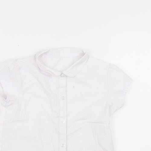George Girls White   Basic Button-Up Size 6-7 Years