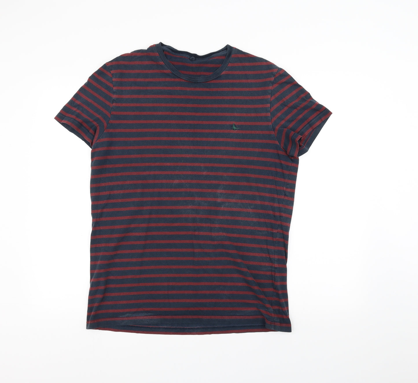 Jack Wills Mens Blue Striped   T-Shirt Size L