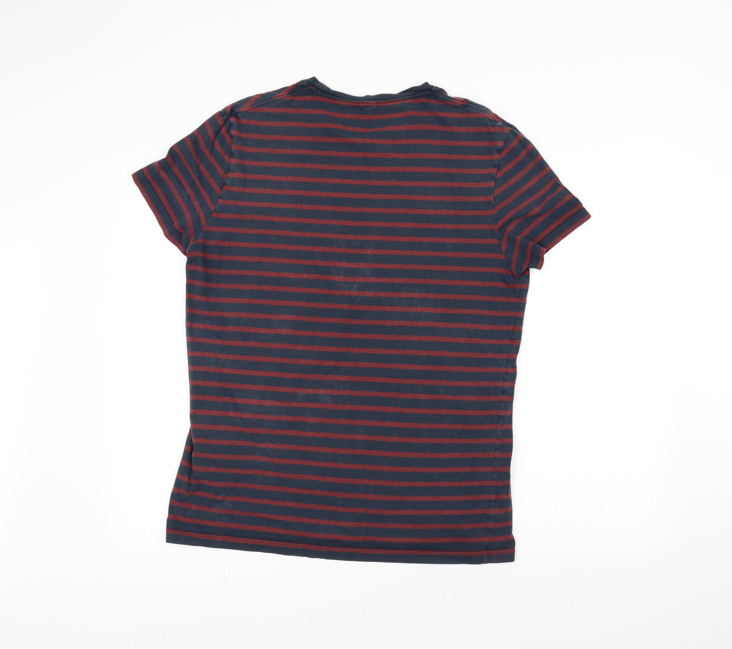 Jack Wills Mens Blue Striped   T-Shirt Size L