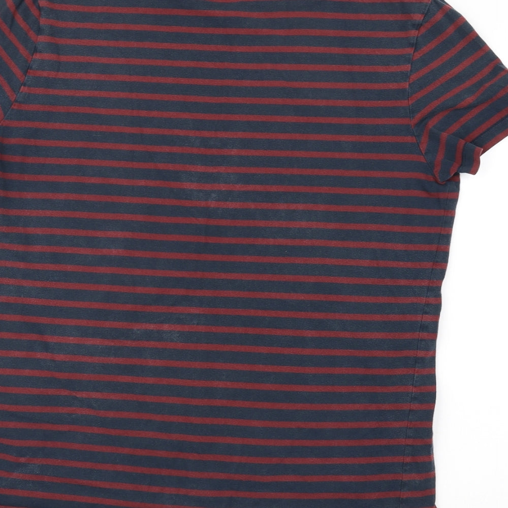 Jack Wills Mens Blue Striped   T-Shirt Size L