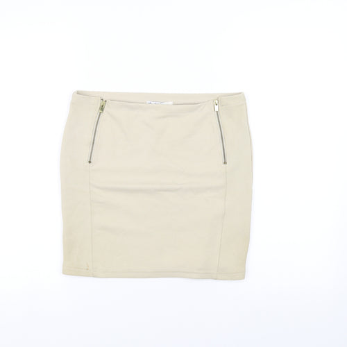 Stradivarius Womens White   A-Line Skirt Size L