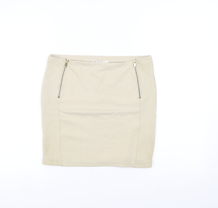 Stradivarius Womens White   A-Line Skirt Size L