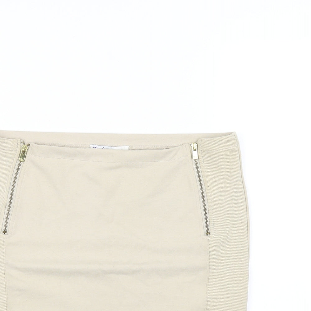 Stradivarius Womens White   A-Line Skirt Size L