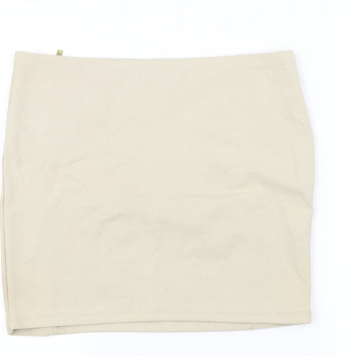 Stradivarius Womens White   A-Line Skirt Size L