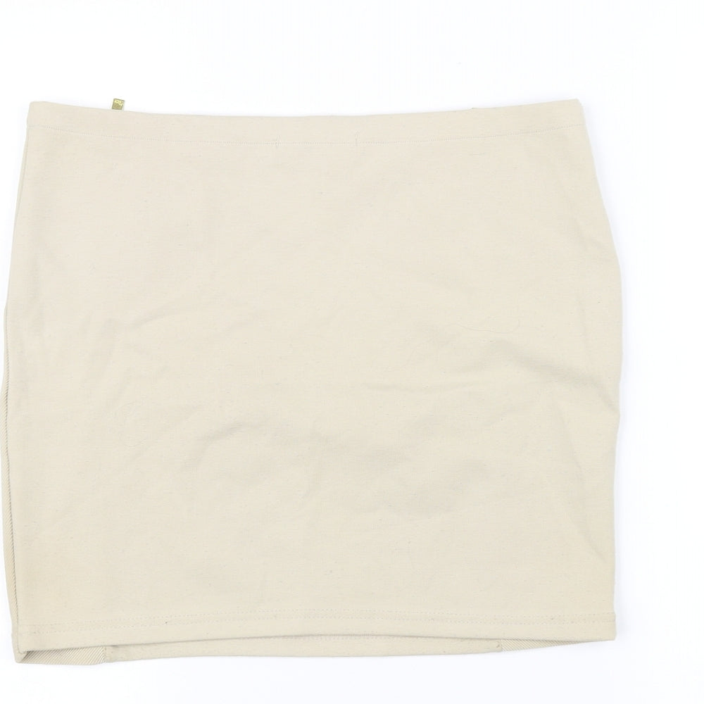 Stradivarius Womens White   A-Line Skirt Size L