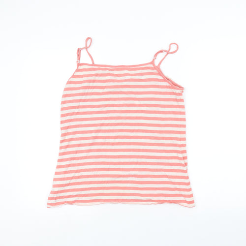 Jolinesse Womens White Striped  Basic T-Shirt Size 14