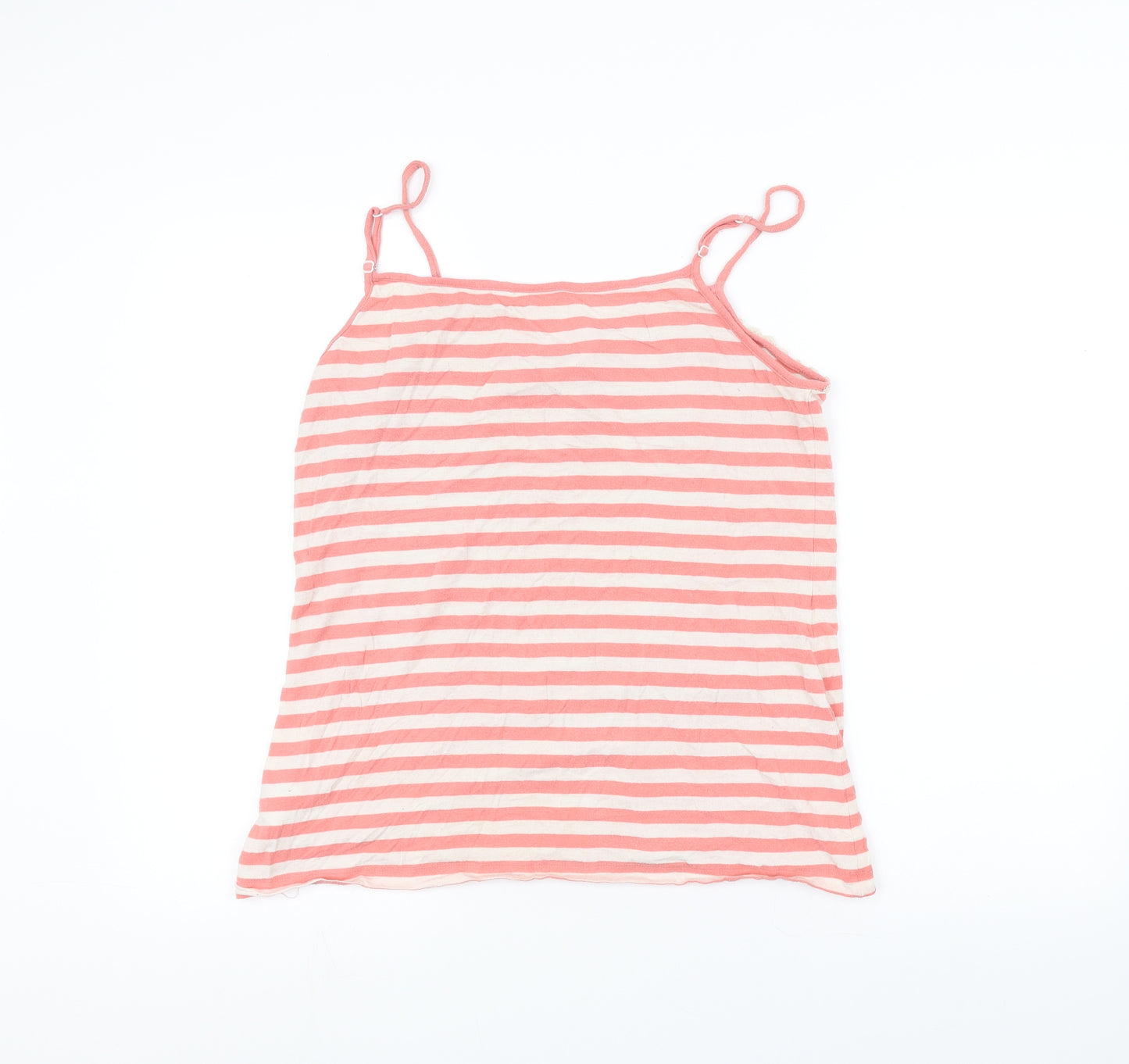 Jolinesse Womens White Striped  Basic T-Shirt Size 14