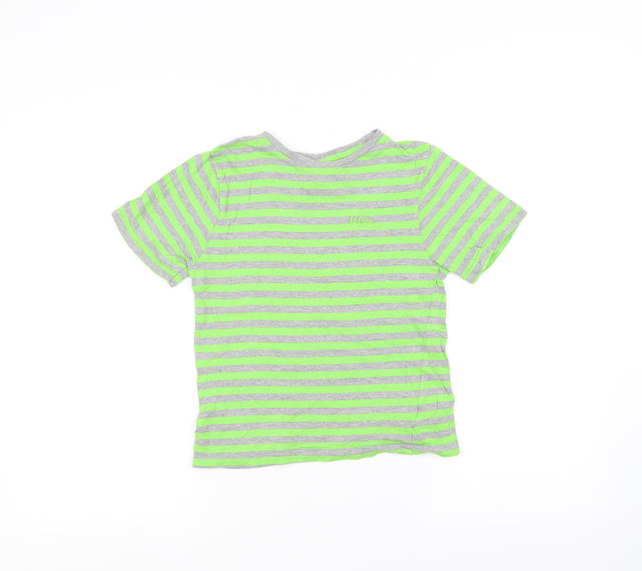 Lee Cooper Boys Grey Striped Basic T-Shirt Size 7-8 Years