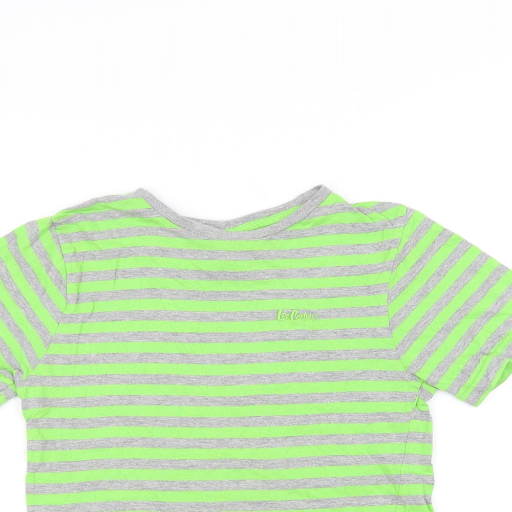 Lee Cooper Boys Grey Striped  Basic T-Shirt Size 7-8 Years