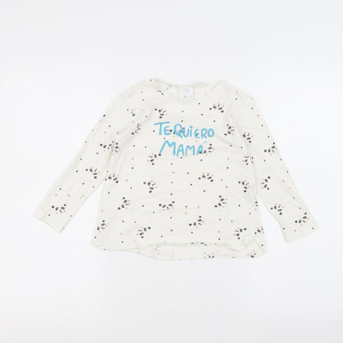 Zara Girls White   Basic T-Shirt Size 4-5 Years