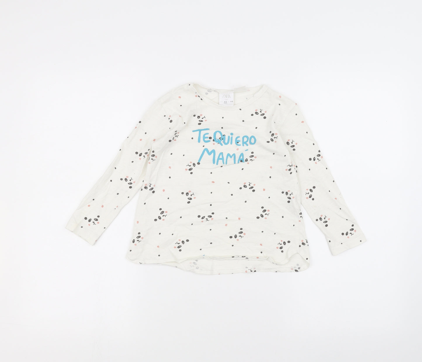 Zara Girls White   Basic T-Shirt Size 4-5 Years
