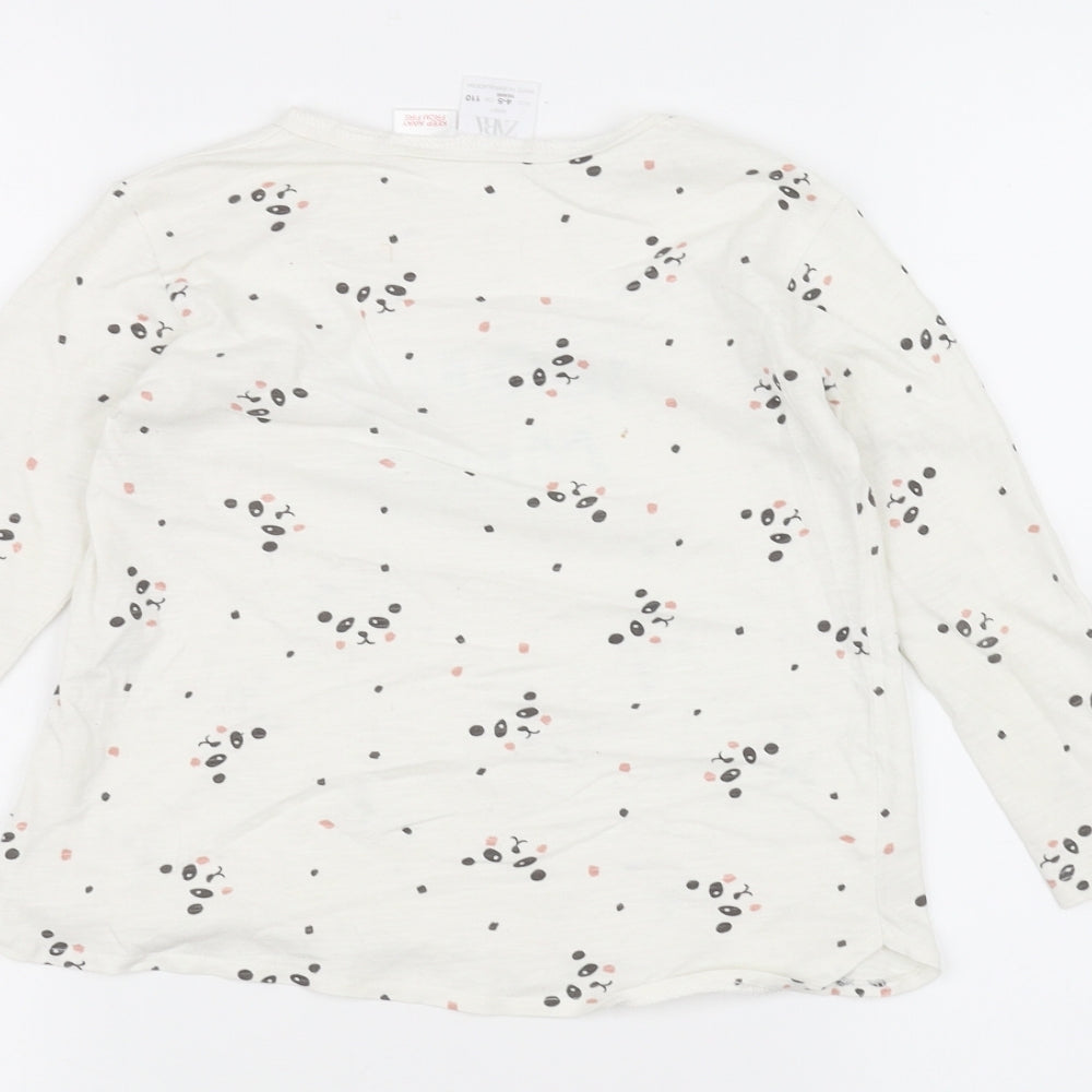 Zara Girls White   Basic T-Shirt Size 4-5 Years