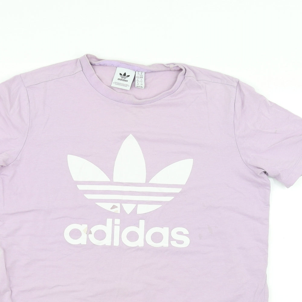 adidas Womens Purple   Basic T-Shirt Size 14