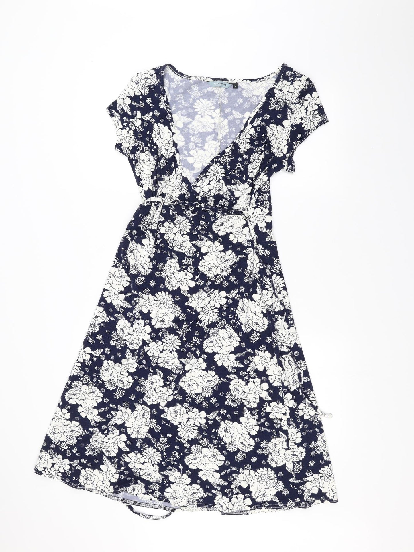 Red Herring Womens Black Floral  A-Line  Size 14