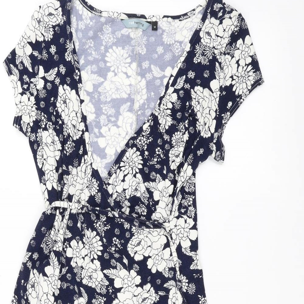 Red Herring Womens Black Floral  A-Line  Size 14