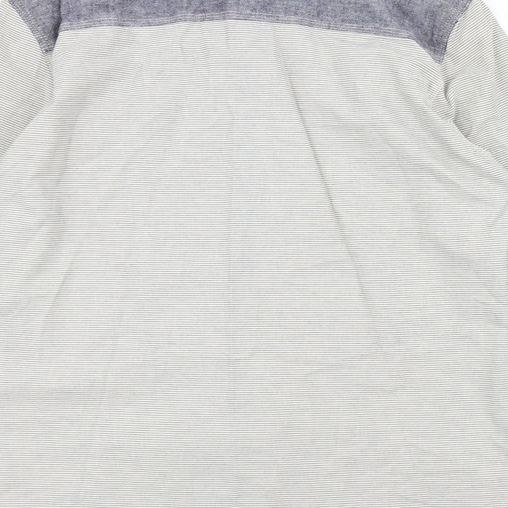 NEXT Mens White Striped   Dress Shirt Size M