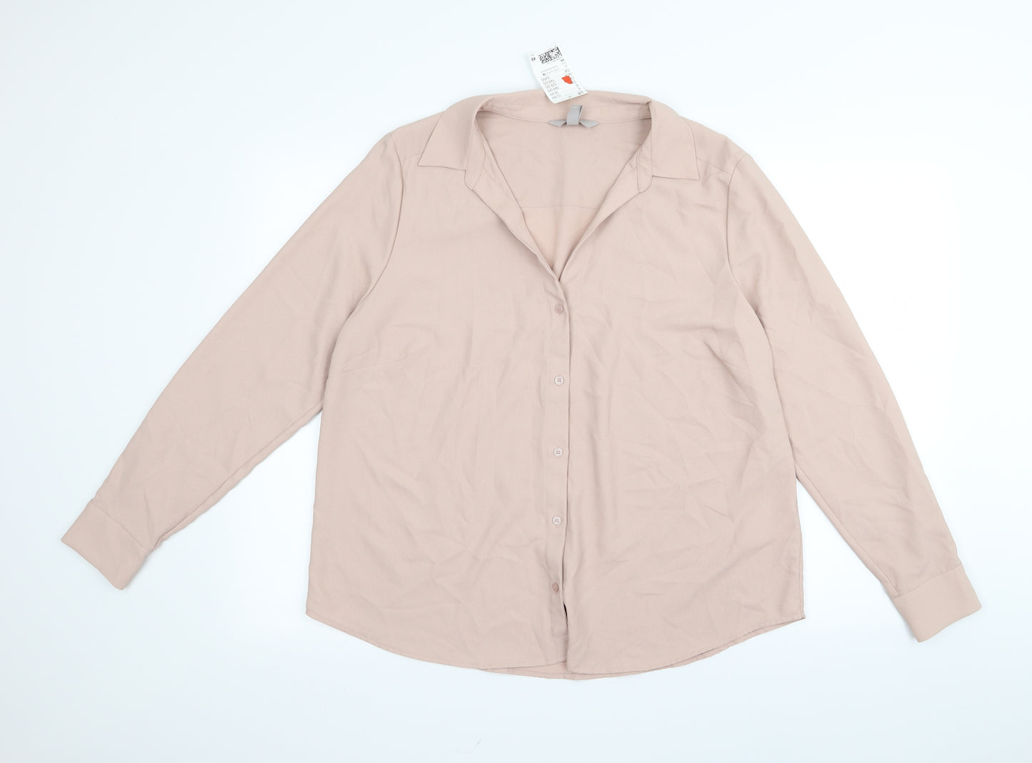H&M Womens Pink   Basic Button-Up Size 18