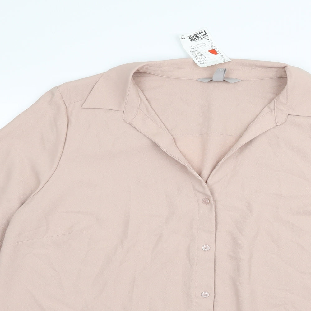 H&M Womens Pink   Basic Button-Up Size 18