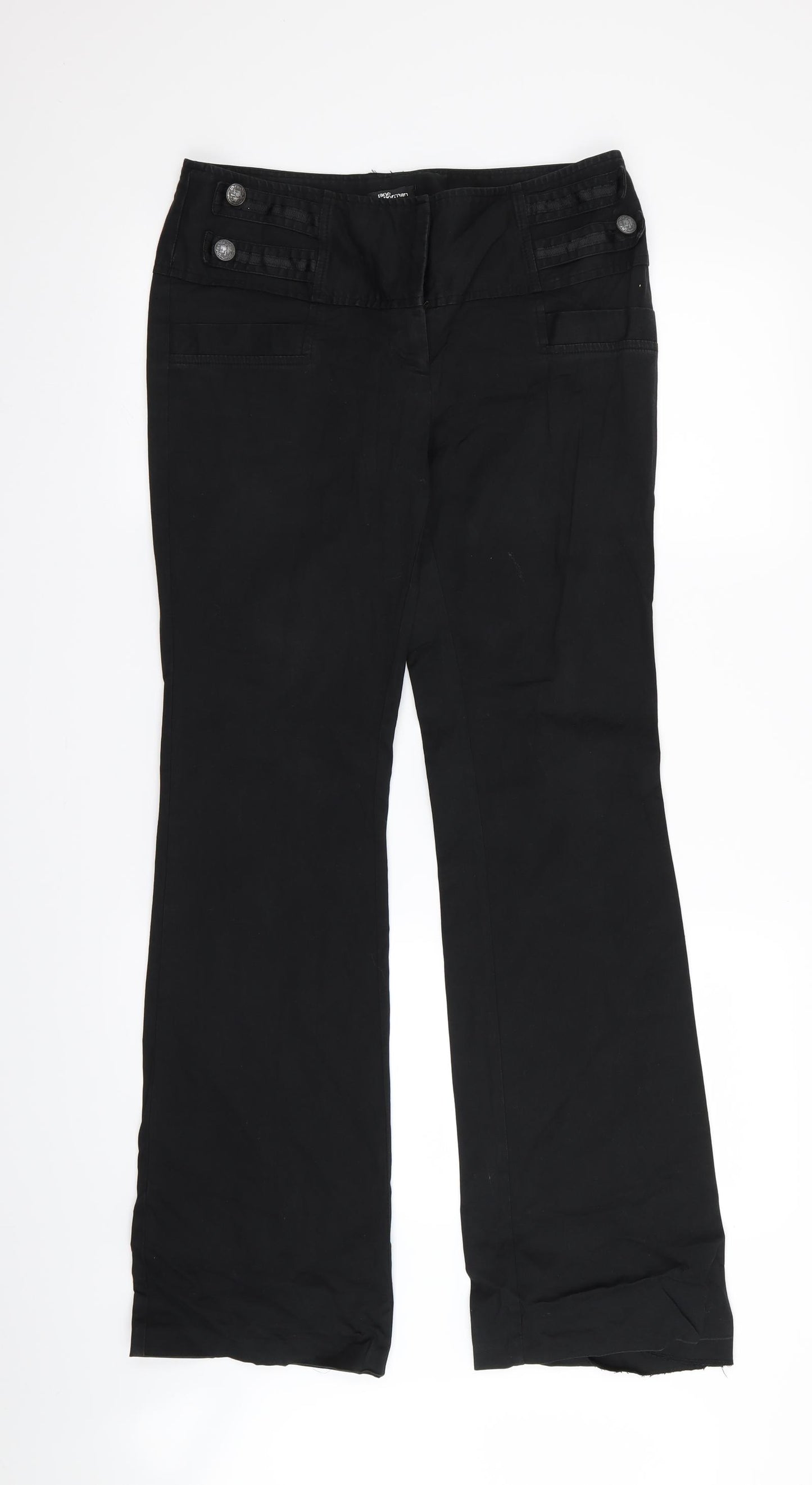 Jane Norman Womens Black   Trousers  Size 8 L31 in