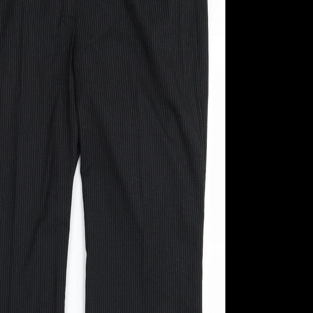 Marks and Spencer Womens Black Striped  Trousers  Size 16 L22 in